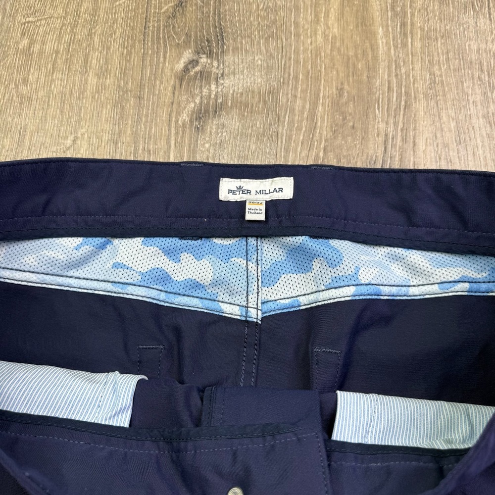 Peter Millar Mens Blue Performance Stretch EB66 Golf Trouser Pants 36x32 - Picture 8 of 14